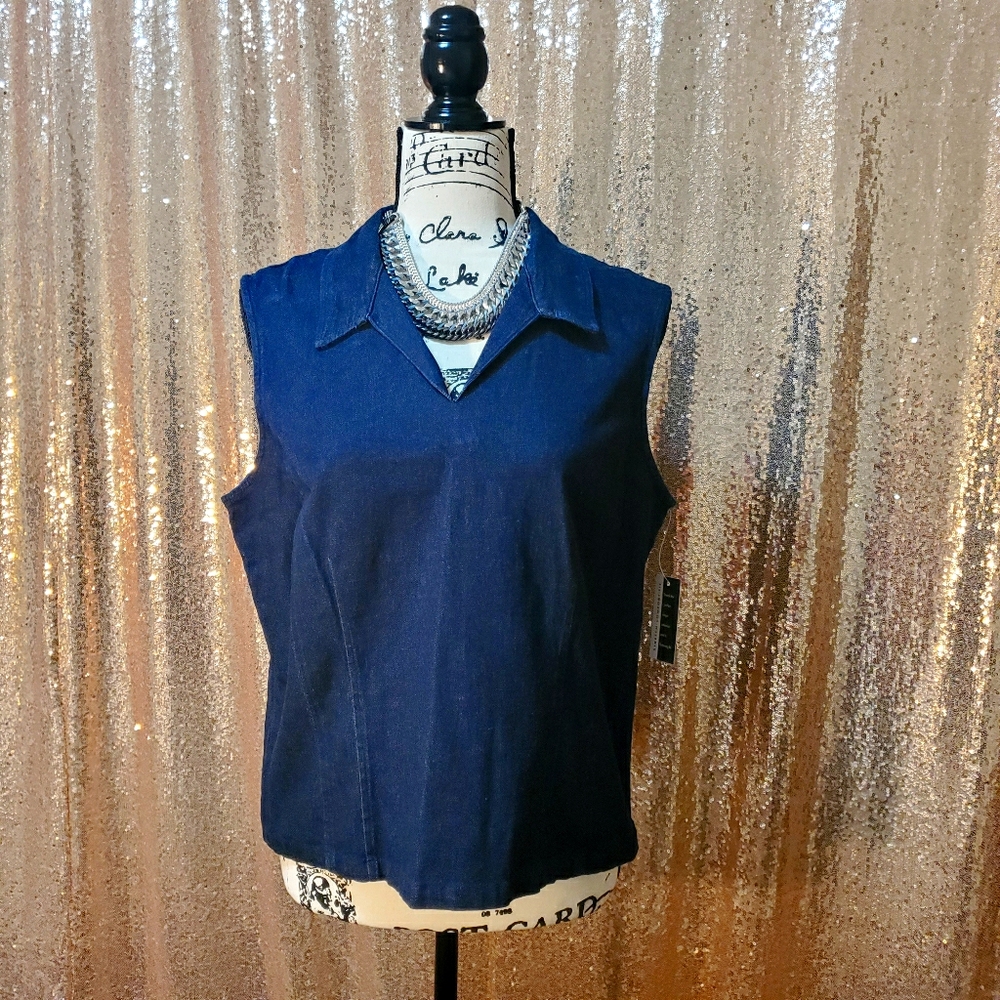 NWT - Denim Strech Sleeveless Top
